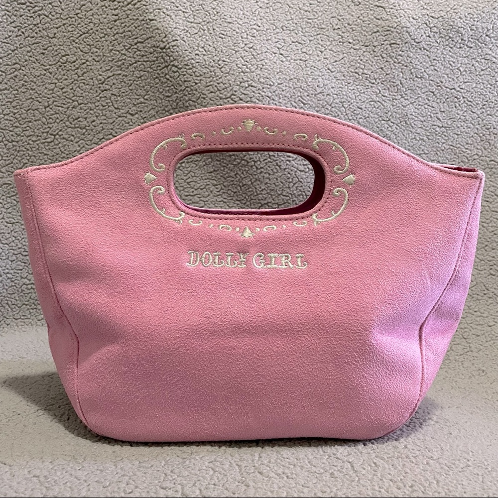 Anna Sui Dolly Girl Rose Pink Lilac Color Suede Bag Purse